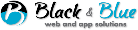 Black and Blue Web and App Solutions logo